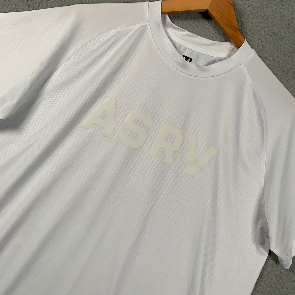 ASRV Silver-Lite Mesh Training Tee Mens XL White Athletic Gym Performance Shirt